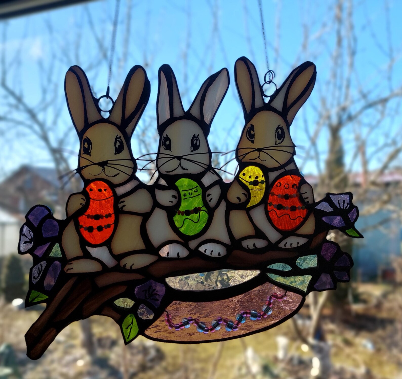 Stained Glass Easter Rabbits - Etsy