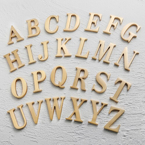 Pure Brass Symbols Selfadhesive Alphabet Door House Numbers Etsy