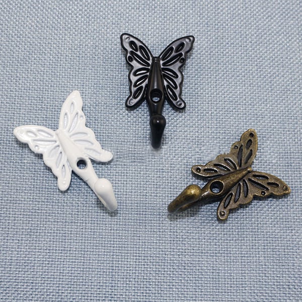 Coat Hook Hat Hook / Mounted Utility Butterfly Hanger / Antique Door Hangers for Hanging / Butterfly Shaped Hooks / Butterfly Coat Hooks