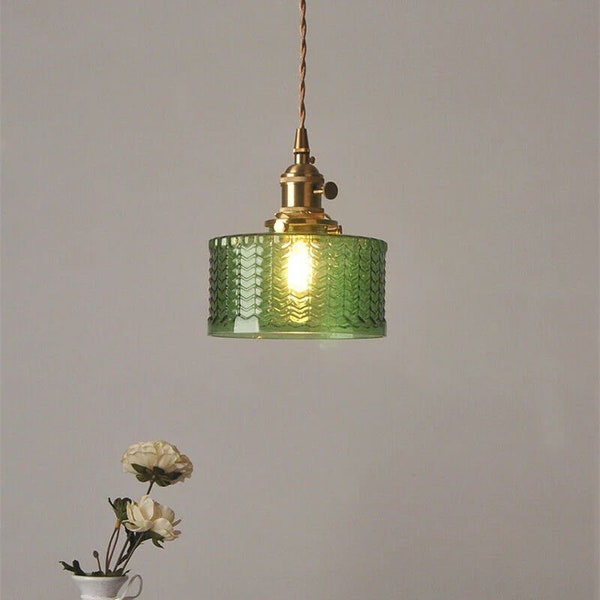 Clear Glass Pendant Light Contemporary Pleated Glass Pendant Light