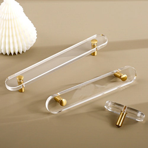 Oval Acrylic Drawer Pull Modern Handles Wardrobe Pulls Etsy
