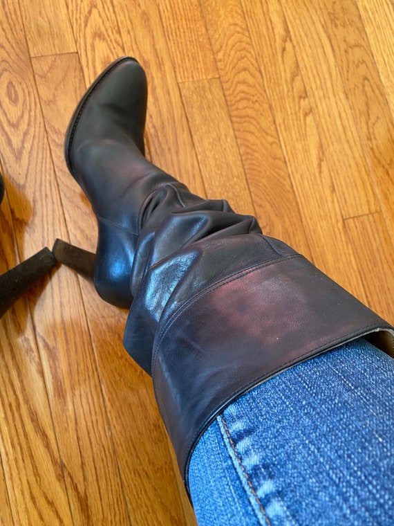 J Crew vintage knee high leather boots made in It… - image 5