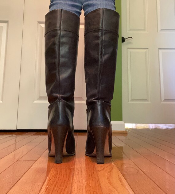 J Crew vintage knee high leather boots made in It… - image 4