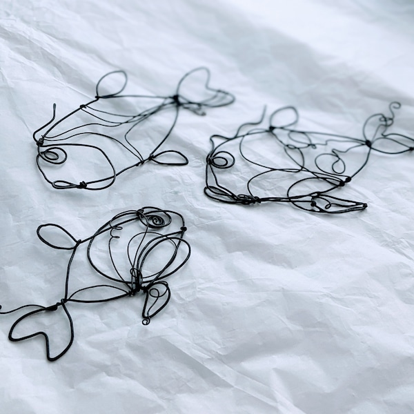 Wire Fish Sculpture Etsy