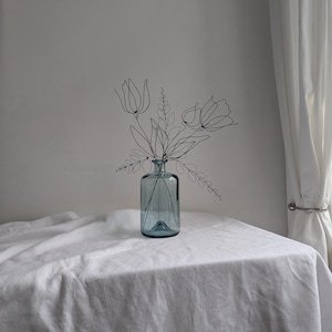 Tulips Wire Bouquet For Small Vase. Wall Sculpture. Minimalist Metal Flower Art image 2