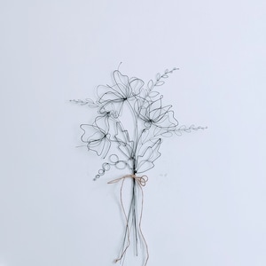 Detailed Wired Flowers Bouquet. Set of Handmade Wire Flowers For Home and Office Decor. Eternal Gift Flowers. Artificial Bouquet. image 5