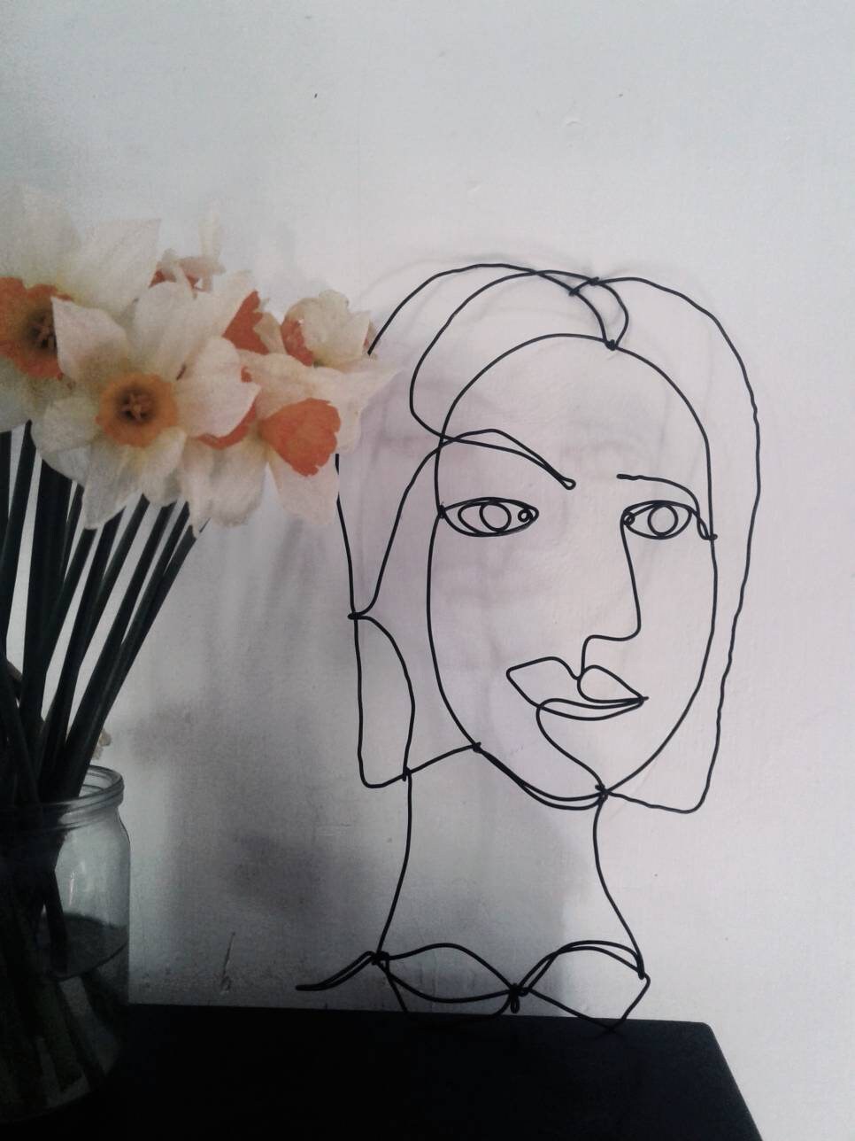 Wire art Wire sculpture Wire Face Wire wall decor Wire Etsy