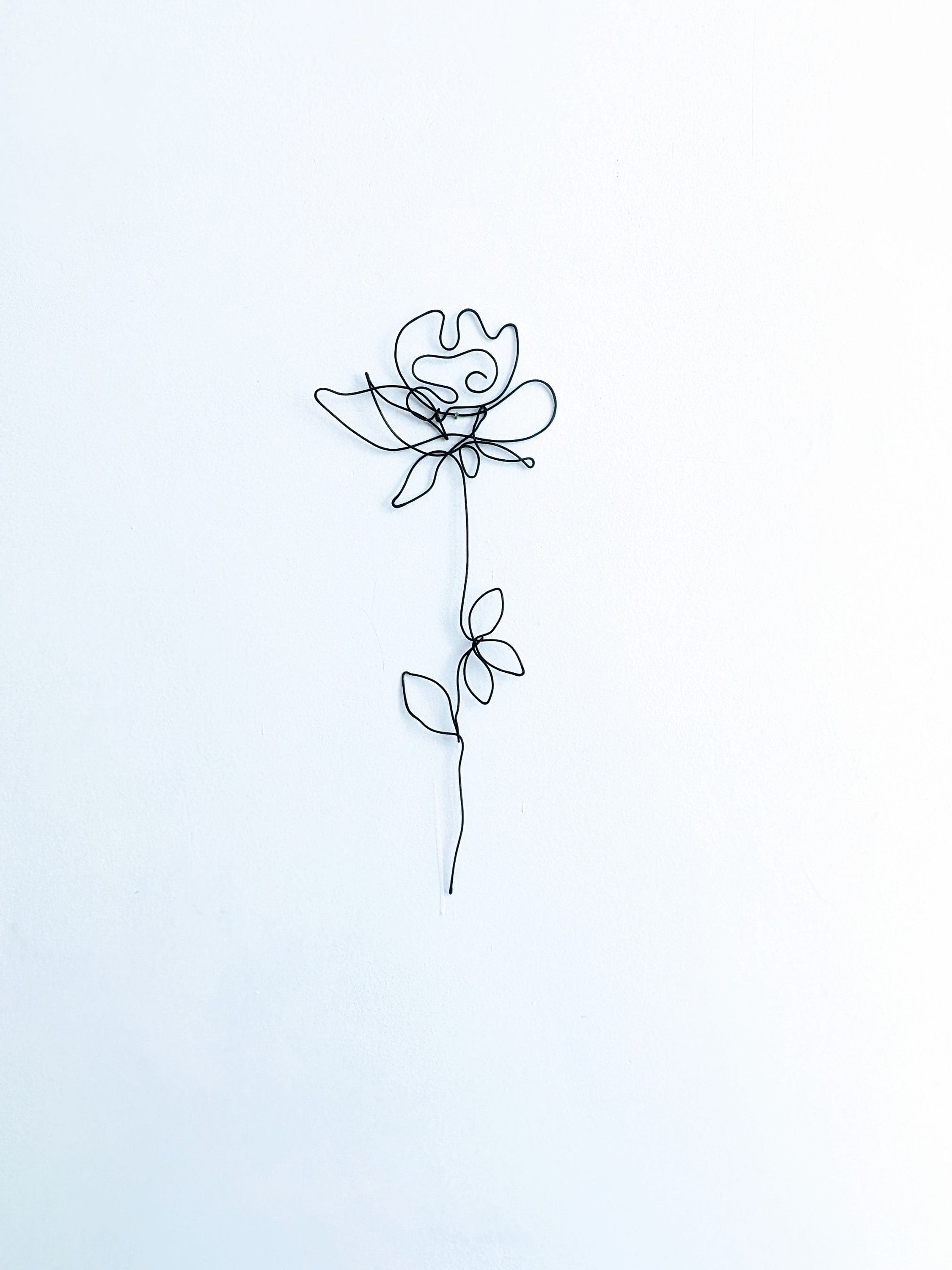 Black Rose Flower Wire Wall Art. Black Steel Wire Rose Wall Etsy