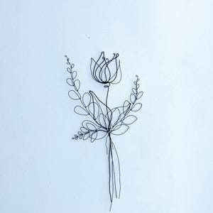 Tulips Wire Bouquet For Small Vase. Wall Sculpture. Minimalist Metal Flower Art image 11