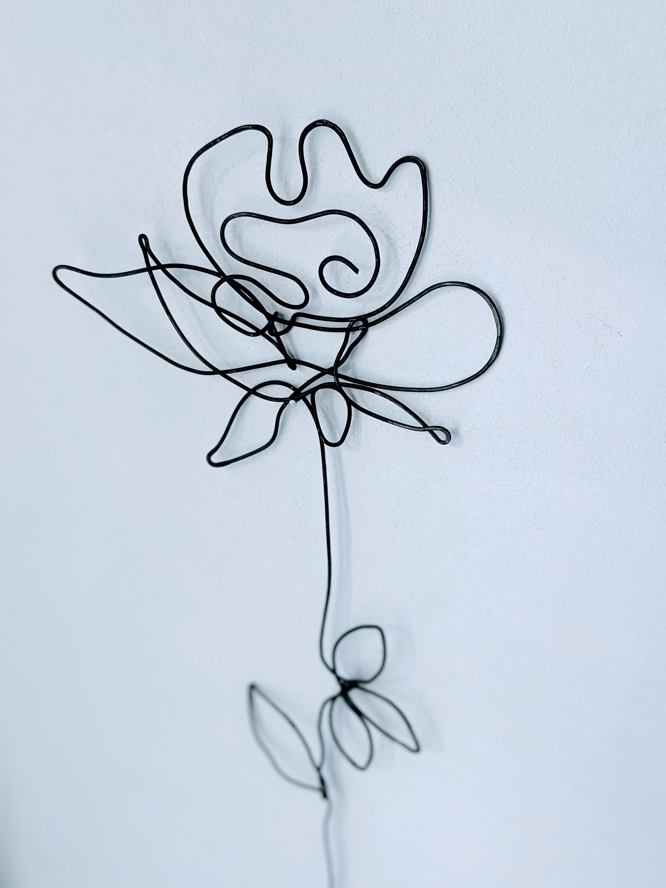 Black Rose Flower Wire Wall Art. Black Steel Wire Rose Wall Etsy