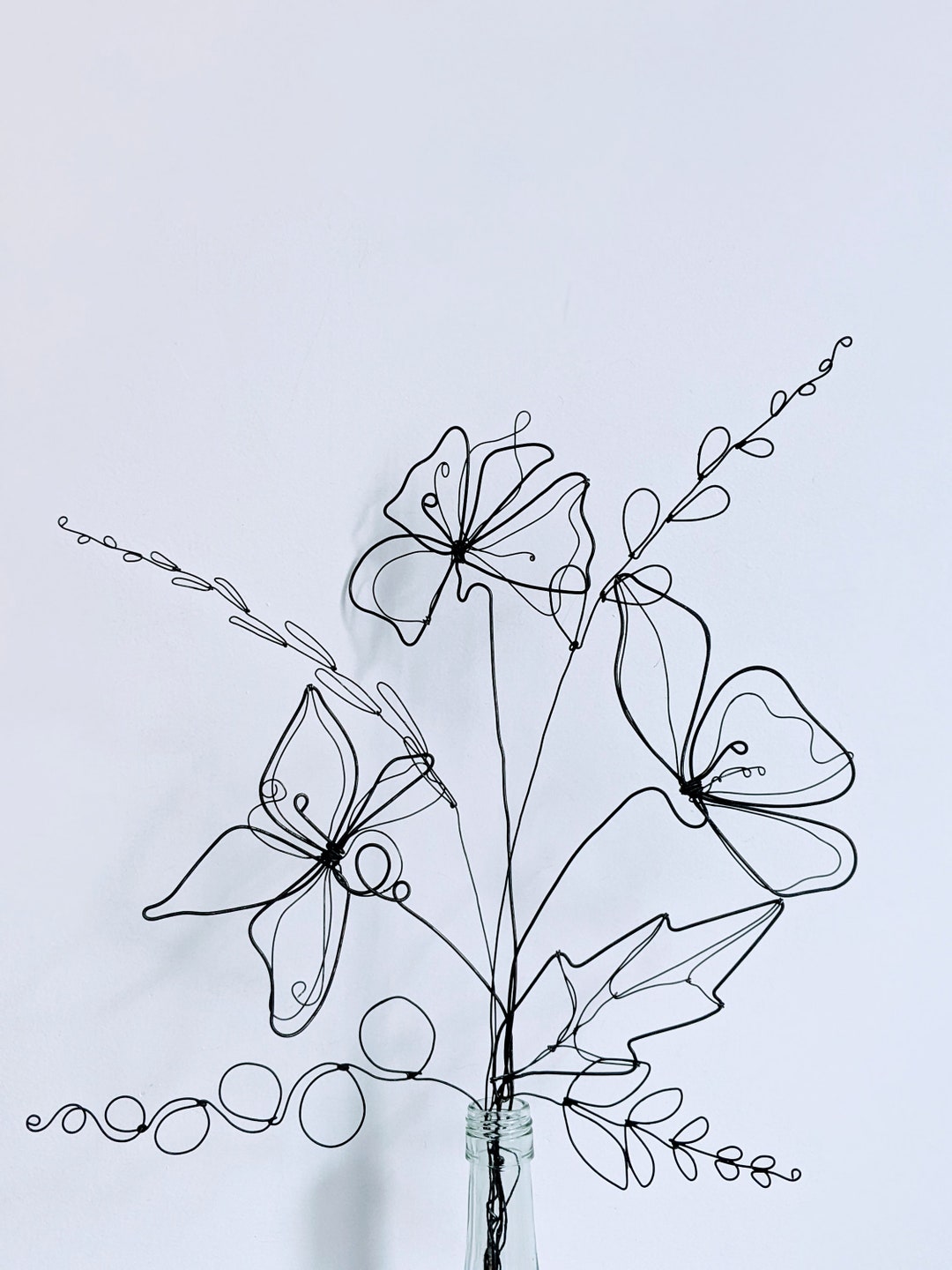 Wire Flowers Bouquet Detailed. Rustic Wire Flower Bouquet for Etsy