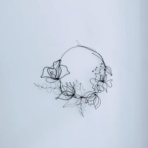 Handmade Steel Wire Floral Wreath: 13&quot; Wall & Door Hanging