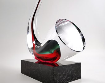 Scultura di corno su misura - Arte in vetro soffiato a mano - Regalo personalizzato - Premio aziendale - Decorazione per la casa