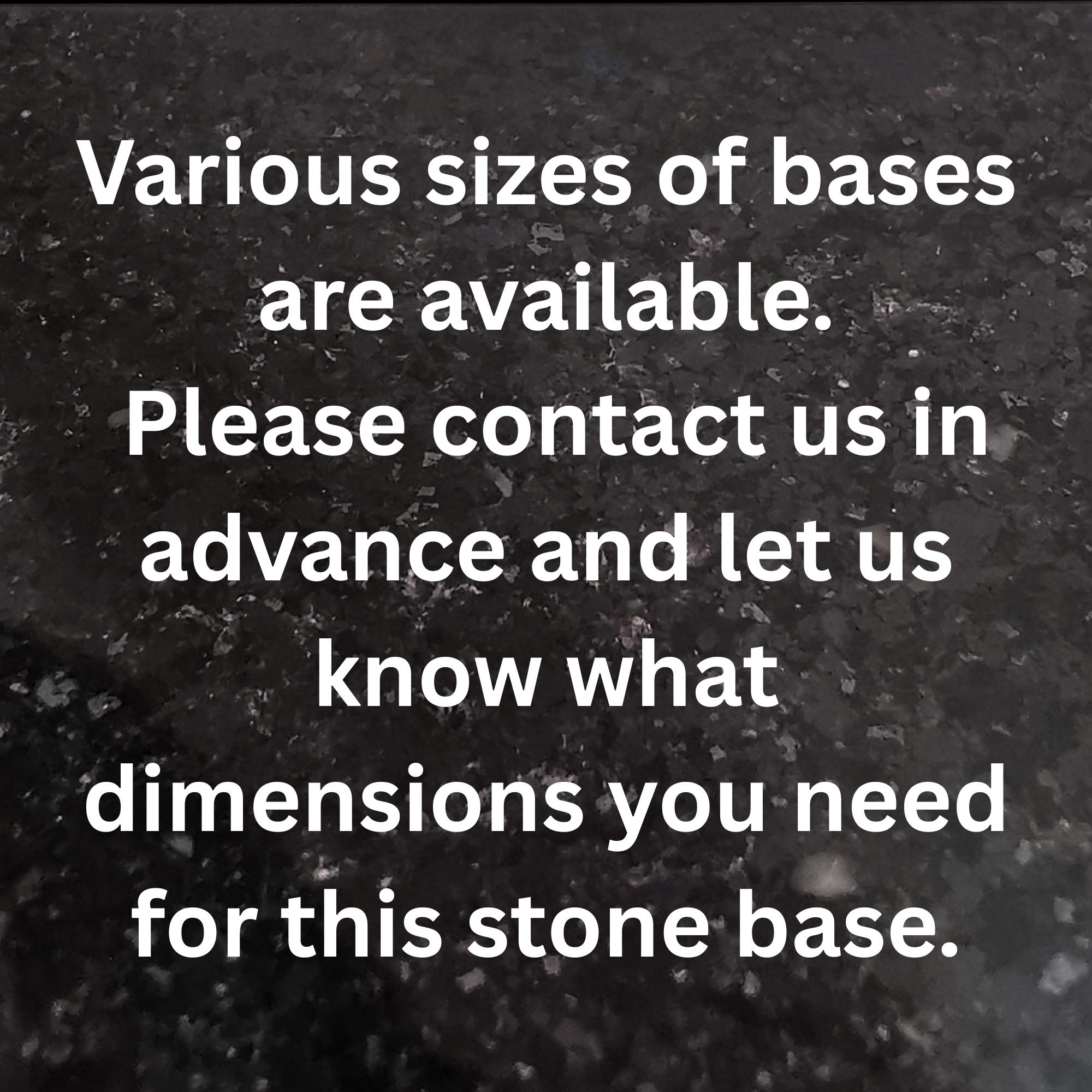 Stone Base Example Handmade Polished Natural Stone Base - Black Granite Display ...