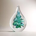 Handmade Blown Glass Flat Drop Sculpture - Aqua Blue Colour - Unique Home Decor product logo