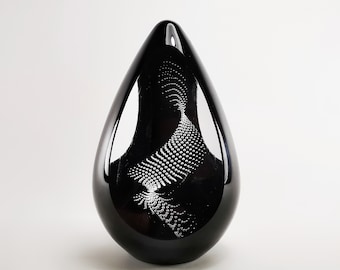 Black Drop Sculpture - Blown Glass Art - Gift for Him - Anniversary Birthday Present - Champion Trophy - Winner Award - Statement Art Piece