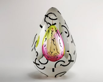 Collectible Blown Glass Art Gift - Anniversary Birthday Present - Artisan Glass Paperweight - Artistic Home Accent - Decorative Sculpture