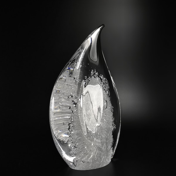 Handgefertigte Skulptur aus geblasenem Glas - Tropfenform - Innendekoration - Firmengeschenk