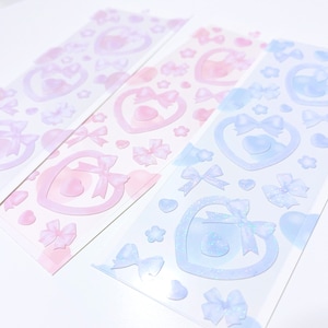 Ribbon Heart Frame v2 Polco Stickers, Deco Stickers, Toploader Sticker Sheets, Cute Polco Stickers, Diary Bujo Stickers, Korean Journal