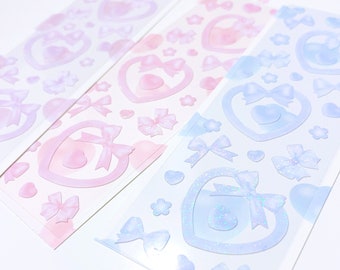 Ribbon Heart Frame v2 Polco Stickers, Deco Stickers, Toploader Sticker Sheets, Cute Polco Stickers, Diary Bujo Stickers, Korean Journal
