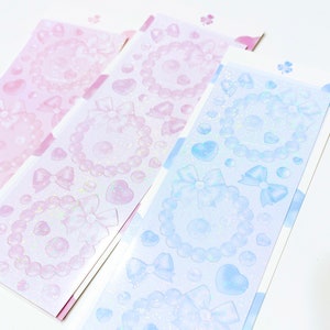 Pearl Ribbon Heart Frame v2, Polco Stickers, Deco Stickers, Diary Deco Stickers, kpop Cute Polco Stickers, Confetti Sticker, Korean Journal
