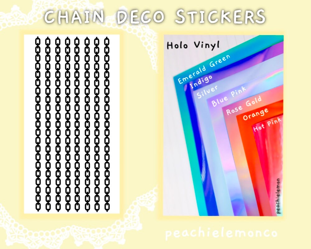 Holo Deco Chains Decal, Toploader Frame Stickers, Vinyl Stickers, Kpo…