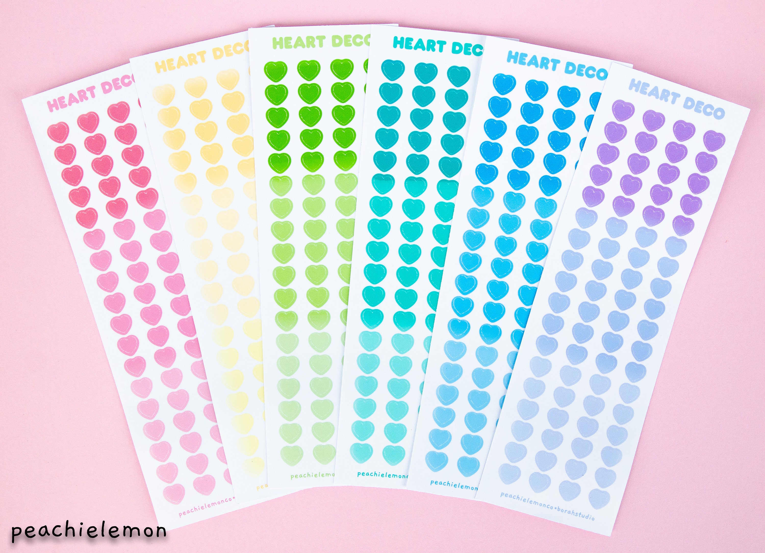 Basic Heart Deco Polco Stickers, Deco Stickers, Binder Decal Accent S…