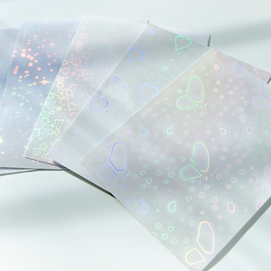 Holo Laminate Sheets, Toploader Deco Stickers, Kpop Deco Sheets, Star Twinkle Heart Polco Stickers, Clear Bujo Stickers, Korean Journal