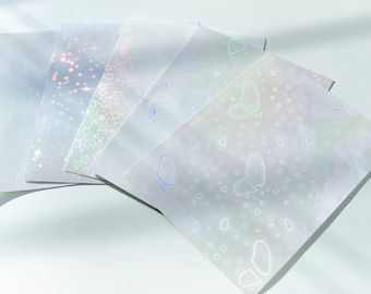 Holo Laminate Sheets, Toploader Deco Stickers, Kpop Deco Sheets, Star Twinkle Heart Polco Stickers, Clear Bujo Stickers, Korean Journal