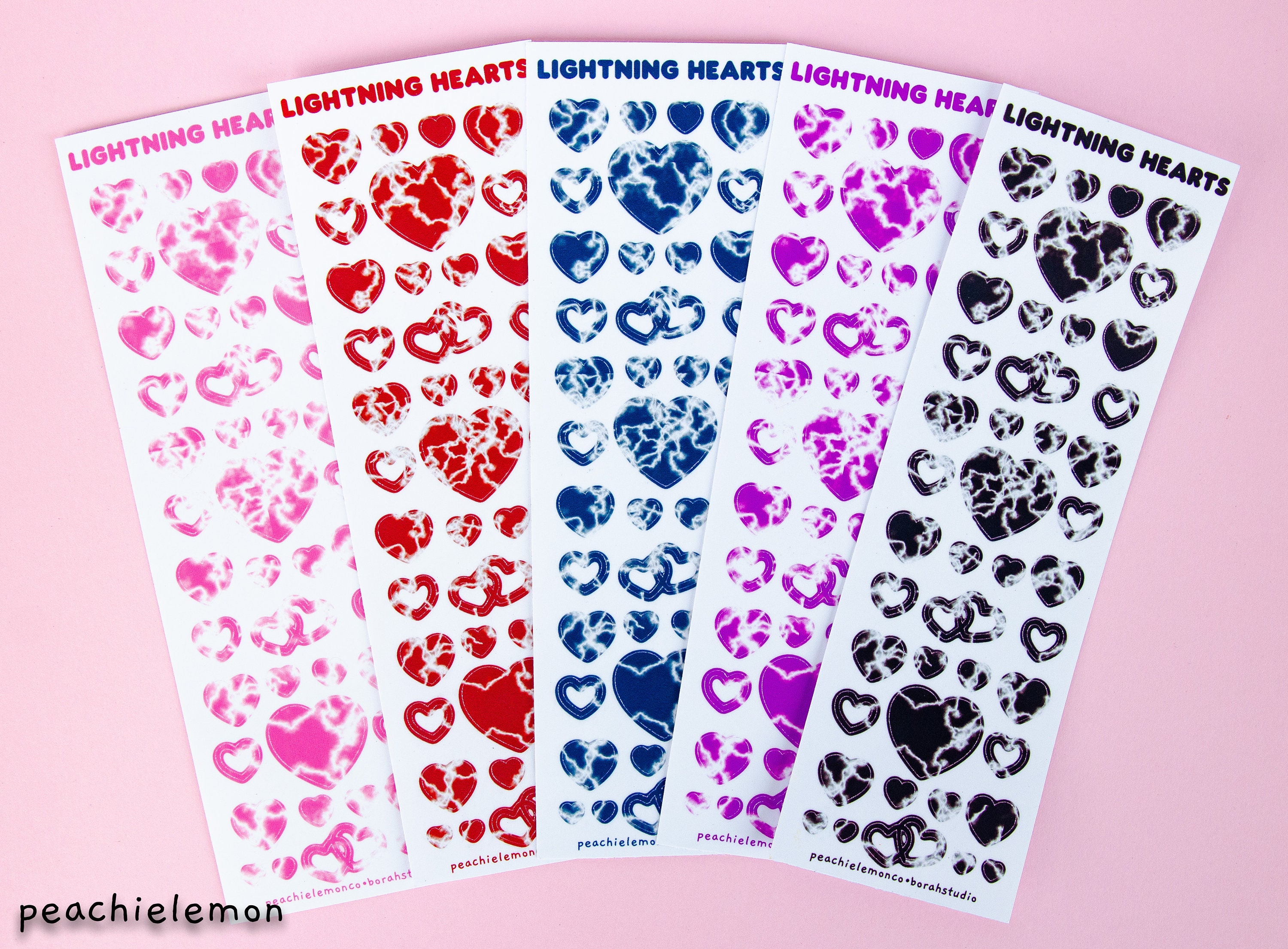 Clear Lightning Heart Polco Stickers, Deco Stickers, Binder Decal Acc…