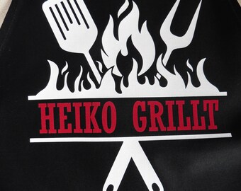 Gepersonaliseerd barbecue-schort, cadeau voor mannen, ontwerp op maat, Vaderdag & verjaardag, kookschort, barbecuefeest, grillmeester, schort