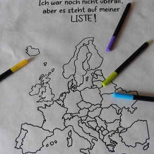 Strofinaccio Mappa dell'Europa da colorare, il tuo diario di viaggio personale, regalo di viaggio, campeggio avventuroso