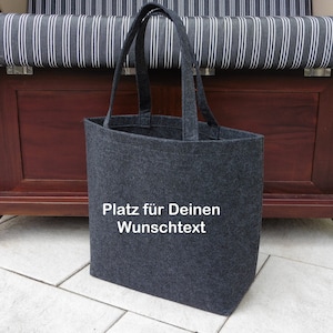 Filz Shopper personalisiert, aus recycelten Filz, mit Wunschtext , Einkaufstasche, Handtasche Bild 1