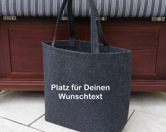 Shopper de fieltro personalizado, hecho de fieltro reciclado, con el texto deseado, bolso de compras, bolso de mano