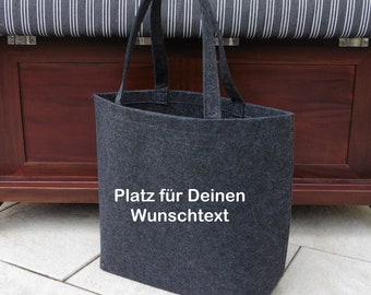 Filcowa torba zakupowa personalizowana, wykonana z recyklingowanego filcu, z wybranym tekstem, torba na zakupy, torebka