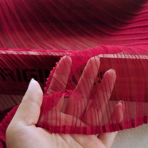 2 m Weinrote Falten Netzstoff Vertikal Krempe Rüschen Tüll Stoff Plissee Tüll Panel Spitzenstoff