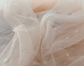 Gauze Pink Lace Fabric for Bridal Veiling Prom Dresses Evening Gown 150cm Wide