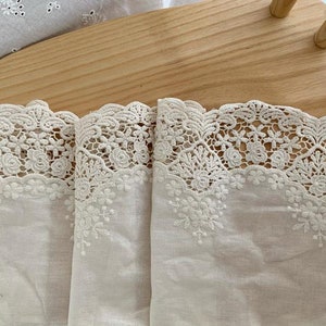 1 Yard Off White Cotton Lace Trim  Eyelet Cotton Trim Embroidery Scalloped Cotton Eyelet Lace Trim