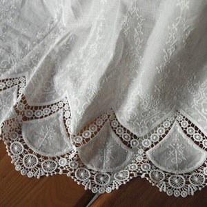 1 yard Eyelet Cotton Fabric by the Yard,Embroidered Eyelet Cotton Fabric, High Quality Cotton Fabric with Flower Embroidery