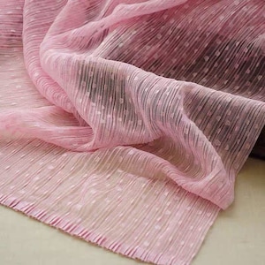 2 Meter Rosa Falten Mesh-Gewebe Vertikale Falte Gerüschte Tüll Stoff Plissee Tüll Panel Spitze Stoff