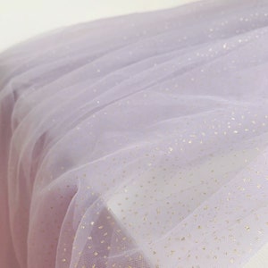 Glitter Sequin Silver Mesh Sparkle Fabric Soft Tulle Lace For Party Wedding Dresses Diy Sewing Light Purple Color