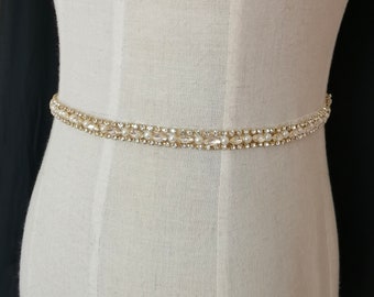 1 Yard Gold Bridal Belt With Pearls And Crystals Crystal Sash Wedding Belt Bridal Dress Accessories Sashes Bridal Belts