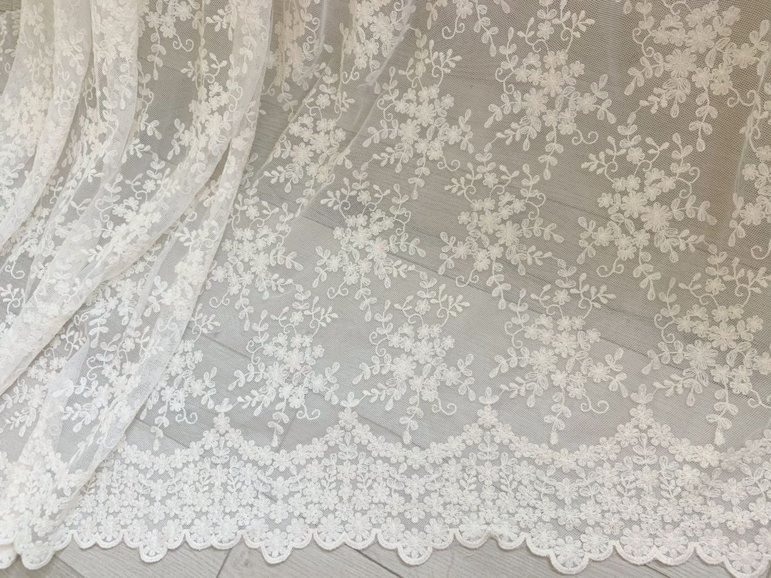 Preorder allow 6 to 8 week Poetry ivory in embroidery lace
