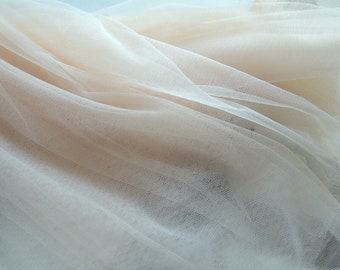 5 yards/Lot Ivory Extra Soft Tulle, Mesh Fabric Tulle for Bridal couture, Veiling Fabric,Sold by the yard