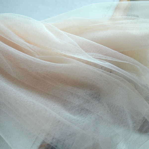 5 yards/Lot Ivory Extra Soft Tulle, Mesh Fabric Tulle for Bridal couture, Veiling Fabric,Sold by the yard