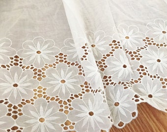 1 yard Cotton Lace Trim Embroidered Eyelet Lace Trim Cotton Lace Trim With Hollowed Out Floral