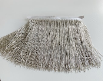 Silver Glass Beaded Fringe Tube Tassel Dress Accessories Trim Wedding and Evening Dress Beaded Decoration