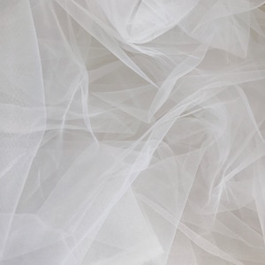 1 yards Off White Soft Tulle Lace Fabric for Bridal Veils Party Decoration