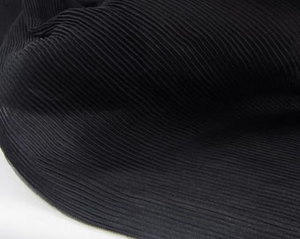 2 yards Black Pleats Chiffon Fabric Vertical Crease Ruffled Fabric Off White Pleated Panel Lace Fabric