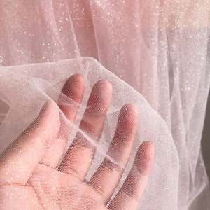 10 yards Glitter Tulle Fabric, Bridal Dress Fabric With Glitter, Shiny Bridal Lace Fabric